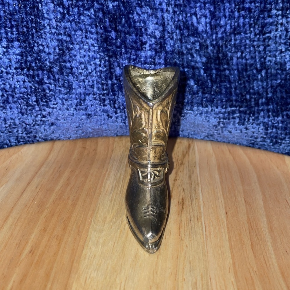 Vintage Silver Cowboy Boot Decorative Accent. - Picture 2 of 7